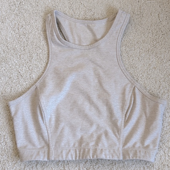 Outdoor Voices Crop Top Bra in Oatmeal, beige small - Picture 1 of 3
